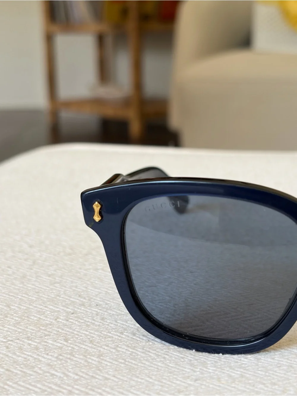 Gucci GG1264S 002 Navy Blue Square Sunglasses 52-18-145 Made in Italy